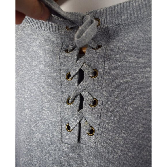 Madewell Laced Back Pullover Sweater in Light Gray - Picture 10 of 13